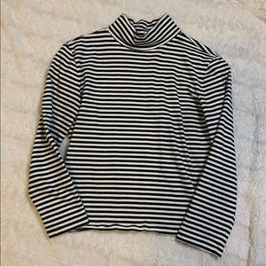Frenchi Nordstrom cropped stripped turtleneck